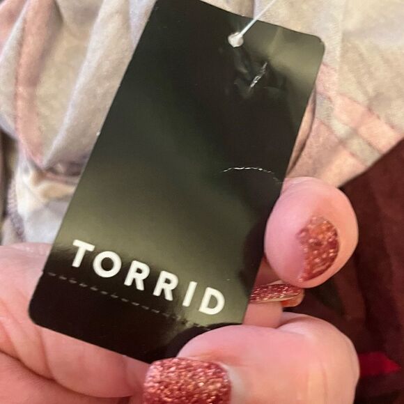 NEW Torrid 2XL Dress Long Sleeves A-Line Chevron Red & Black Comfy - Picture 8 of 13